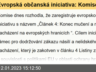 Evropská občanská iniciativa: Komise rozhodla o registraci nové iniciativy týkající se ochrany základních práv na hranicích EU