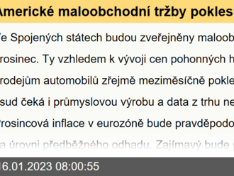 Americké maloobchodní tržby poklesnou  