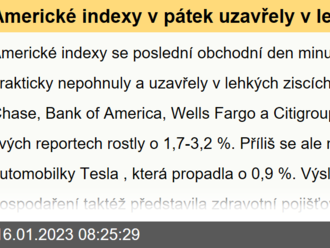 Americké indexy v pátek uzavřely v lehkých ziscích