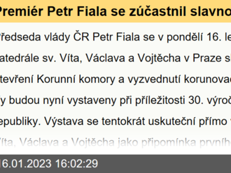 Premiér Petr Fiala se zúčastnil slavnostního vyzvednutí korunovačních klenotů