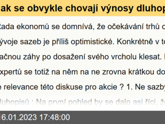 Jak se obvykle chovají výnosy dluhopisů na konci cyklu zvedání sazeb a relevance pro akcie