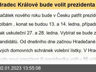 Hradec Králové bude volit prezidenta v 85 volebních okrscích