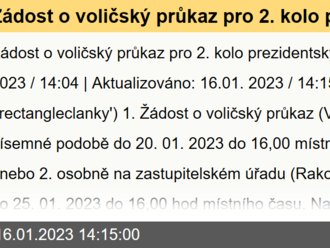 Žádost o voličský průkaz pro 2. kolo prezidentských voleb v Sofii