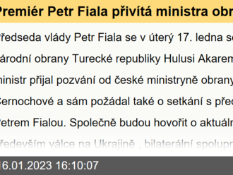 Premiér Petr Fiala přivítá ministra obrany Turecké republiky - 17. ledna 2023