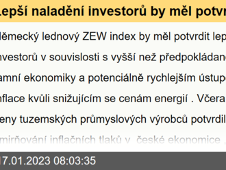 Lepší naladění investorů by měl potvrdit lednový ZEW index  