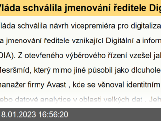 Vláda schválila jmenování ředitele Digitální a informační agentury. Je jím dlouholetý odborník na IT a vrcholný manažer Martin Mesršmíd