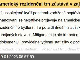 Americký rezidenční trh zůstává v zajetí slábnoucího trendu  