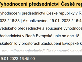 Vyhodnocení předsednictví České republiky v Radě EU