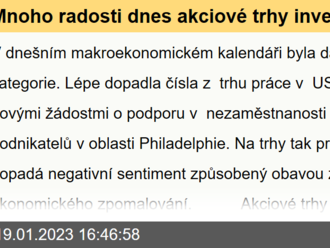 Mnoho radosti dnes akciové trhy investorům nenabídly  