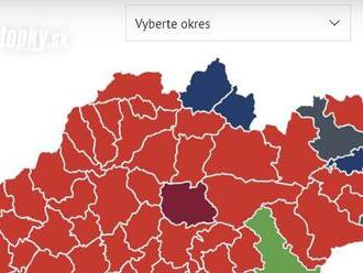 Ako volili jednotlivé kraje? Slovensko skončilo takmer celé červené, takto výsledky zverejnil Štatistický úrad!