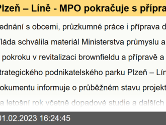 Plzeň – Líně - MPO pokračuje s přípravou projektu podnikatelského parku v Líních