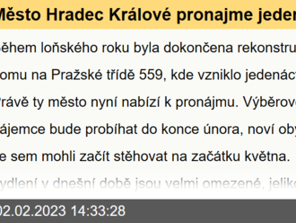 Město Hradec Králové pronajme jedenáct nových bytů na Pražské třídě