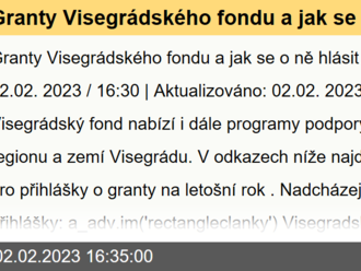 Granty Visegrádského fondu a jak se o ně hlásit v letošním roce!