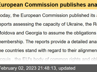 European Commission publishes analytical reports on Ukraine, Moldova, and Georgia's alignment with the EU acquis