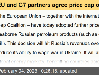 EU and G7 partners agree price cap on Russian petroleum products - Ukraine