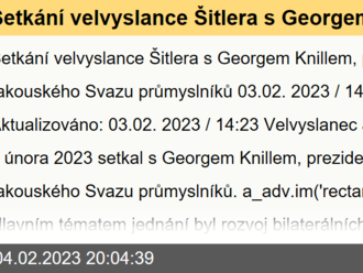 Setkání velvyslance Šitlera s Georgem Knillem, prezidentem rakouského Svazu průmyslníků