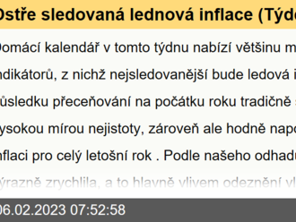 Ostře sledovaná lednová inflace  