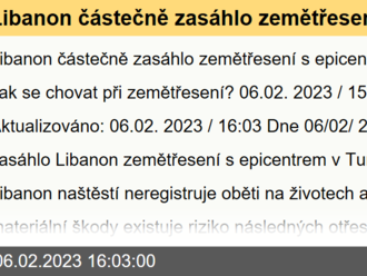 Libanon částečně zasáhlo zemětřesení s epicentrem v Turecku. Jak se chovat při zemětřesení?