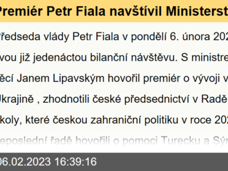 Premiér Petr Fiala navštívil Ministerstvo zahraničních věcí