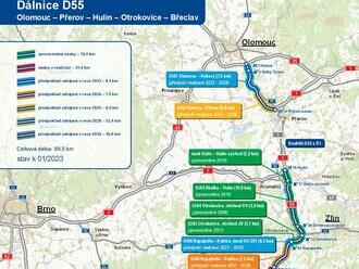 Jak vzniká stokilometrová dálnice D55 z Olomouce do Břeclavi