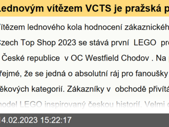 Lednovým vítězem VCTS je pražská prodejna LEGO v OC Westfield Chodov