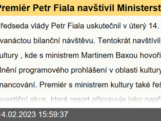 Premiér Petr Fiala navštívil Ministerstvo kultury