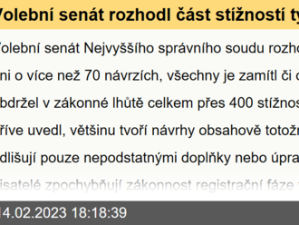 Volební senát rozhodl část stížností týkajících se volby prezidenta