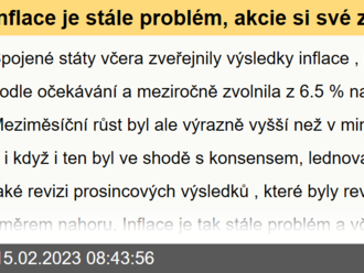 Inflace je stále problém, akcie si své zisky přesto drží - Ranní komentář