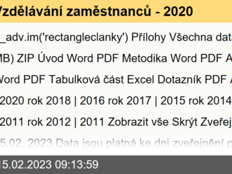 Vzdělávání zaměstnanců - 2020