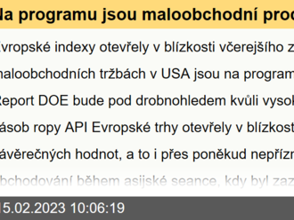 Na programu jsou maloobchodní prodeje z USA - Ekonomický kalendář