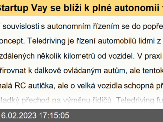 Startup Vay se blíží k plné autonomii vozidel