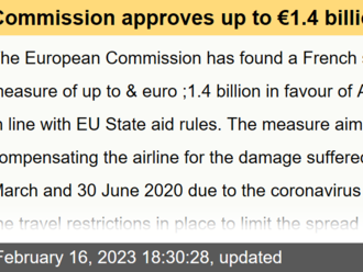 Commission approves up to €1.4 billion French aid measure to compensate Air France for the damage suffered due to the coronavirus pandemic - State aid