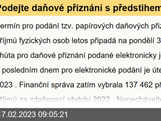 Podejte daňové přiznání s předstihem – Finanční správa pořádá výjezdy do menších obcí