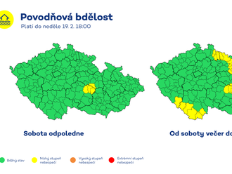 Výstraha ČHMÚ na povodňovou bdělost   a silný vítr  .