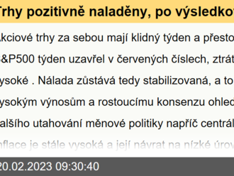 Trhy pozitivně naladěny, po výsledkové sezóně tématem zůstávají sazby a ekonomika - Ranní komentář