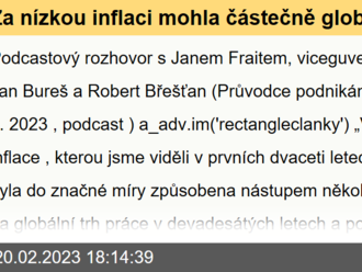 Za nízkou inflaci mohla částečně globalizace - Jan Frait