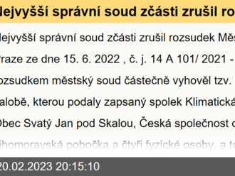 Nejvyšší správní soud zčásti zrušil rozsudek Městského soudu v Praze ve věci klimatické žaloby