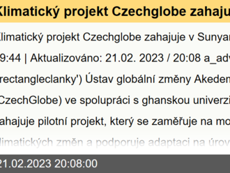 Klimatický projekt  Czechglobe zahajuje ve spolupráci s ghanskou univerzitou v Sunyani