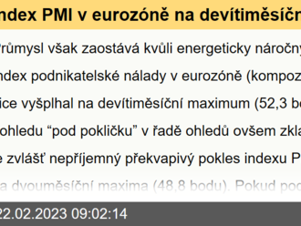 Index PMI v eurozóně na devítiměsíčních maximech