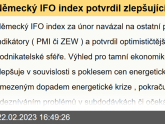 Německý IFO index potvrdil zlepšující se výhled pro ekonomiku  