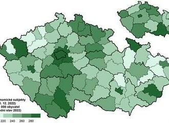 Na území Středočeského kraje mělo ke konci roku 2022 své sídlo zaevidováno 362 tisíc ekonomických subjektů  - Ekonomické subjekty ve Středočeském kraji v roce 2022