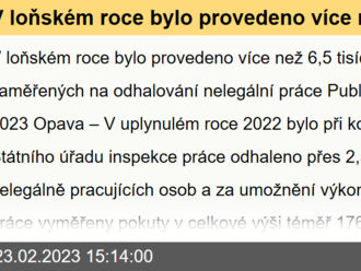 V loňském roce bylo provedeno více než 6,5 tisíce kontrol přímo zaměřených na odhalování nelegální práce