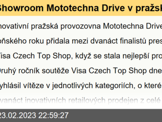 Showroom Mototechna Drive v pražských Čimicích získal 1. místo v soutěži Visa Czech Top Shop 2022 v hlasování veřejnosti