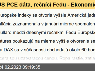 US PCE dáta, rečníci Fedu - Ekonomický kalendár