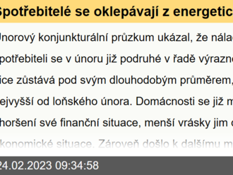 Spotřebitelé se oklepávají z energetické krize  