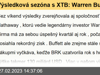 Výsledková sezóna s XTB: Warren Buffett a jeho Berkshire Hathaway s rekordným 31 miliardovým ziskom - VIDEO