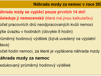 Náhrada mzdy za nemoc 2023 a nemocenská 2023 - na kolik peněz máte nárok při pracovní neschopnosti a jak náhradu vypočítat?