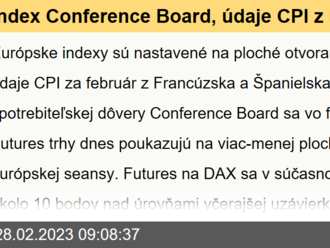 Index Conference Board, údaje CPI z Francúzska a Španielska - Ekonomický kalendár