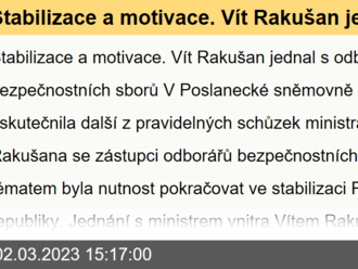 Stabilizace a motivace. Vít Rakušan jednal s odboráři bezpečnostních sborů