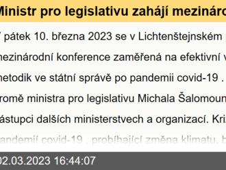 Ministr pro legislativu zahájí mezinárodní konferenci zaměřující se na efektivní využívání dat a metodik ve státní správě - 10. března 2023